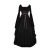 Halloween Renaissance Witch Dress for Women Gothic Victorian Dress Long Bell Sleeve Medieval Costume for Halloween Cosplay Party