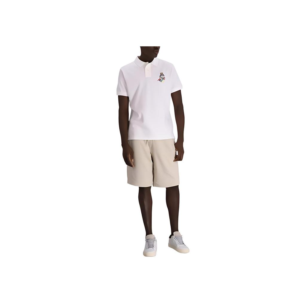Polo Ralph Lauren Вышитая рубашка поло Slim Fit Мужские топы Белый 710853312-023