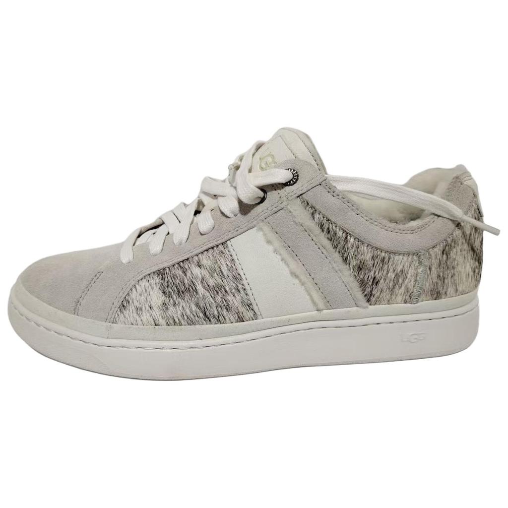 UGG Cali-Low Ii Spillseam Leather Lace-Up Round Toe Low-Top Sneakers Men Sneakers White 1094474-WHT