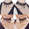 Fashion Gothic Black Lace Retro Choker Collar Flower Pendant Necklace Jewelry