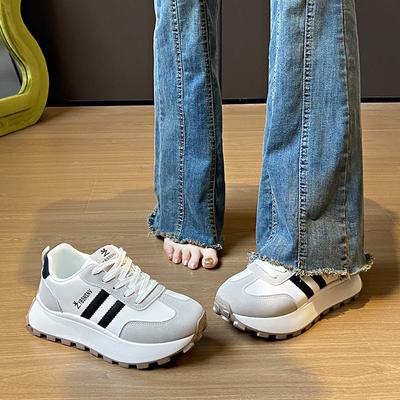 Новые папины кроссовки женские весенние студенческие спортивные кроссовки для бега повседневная обувь на высокой толстой подошве