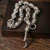 New Fashion Get Lucky Handmade Jewelry Skull Necklace Locomotive Retro Rough Rock Necklaces Pendant Chain Men And Women Accessories