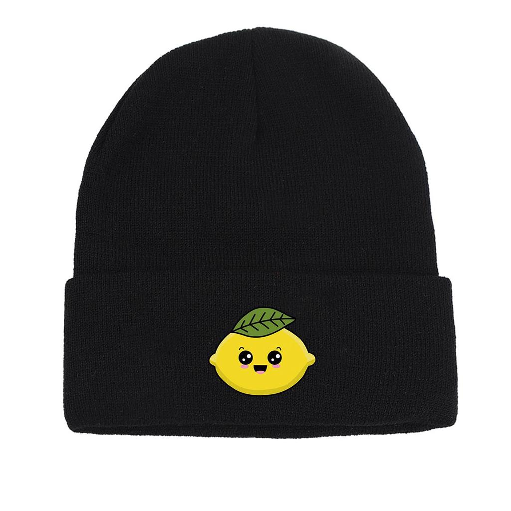 Mango Winter Knitted Cap Beanie, Cartoon Fruit Woman Cap Lightweight Soft Hip Hop Bobble Hat Knit Hat Beanie