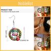 Christmas Acrylic Snowman Earrings With Printed Pattern For Festive Season Wear