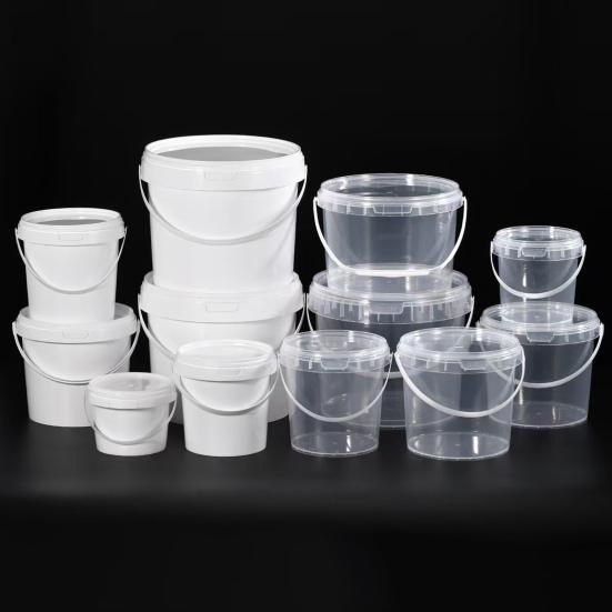 10Pcs Plastic Drink Buckets with Lids And Handles Party Cups for Cocktails Ice Cream Snacks Reusable Food Containers for Summer Beach Bar Beer