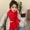 Solid Color Winter Cashmere Scarf Warm Shawl Wrap New Long Tassel Scarves  Women