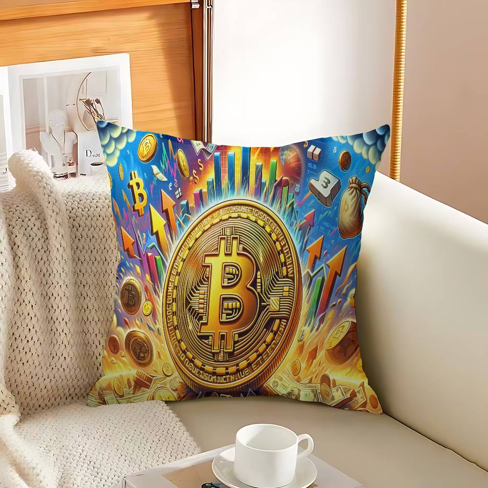 B-Bitcoin Cushion Cover Pillowcase Upholstery Sofa Throw Pillow Home Decor Pillowcas