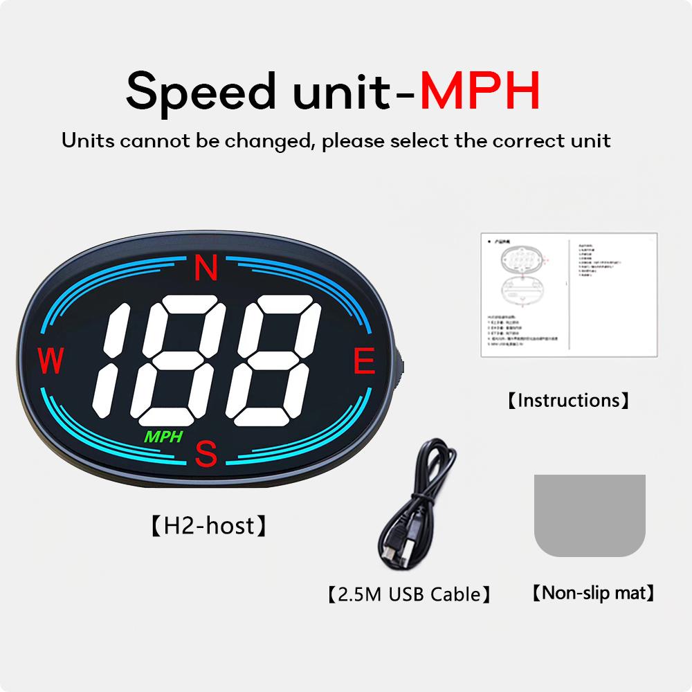 ZQKJ H2 HUD GPS проекционный дисплей км/ч миль/ч спидометр универсальная автомобильная электроника сигнализация Plug And Play аксессуары для транспортных средств