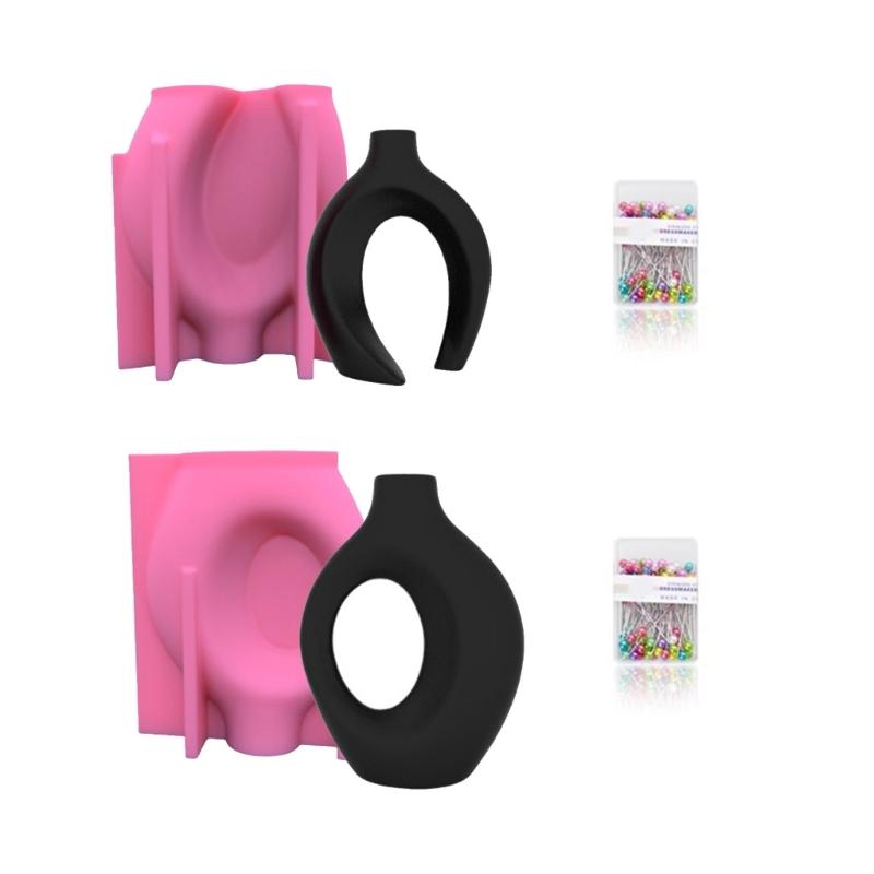 Набор из 2 стильных силиконовых форм для цветочных горшков, бетонных форм, простых форм для цветочных горшков, форм для цемента, силиконовых форм для ваз