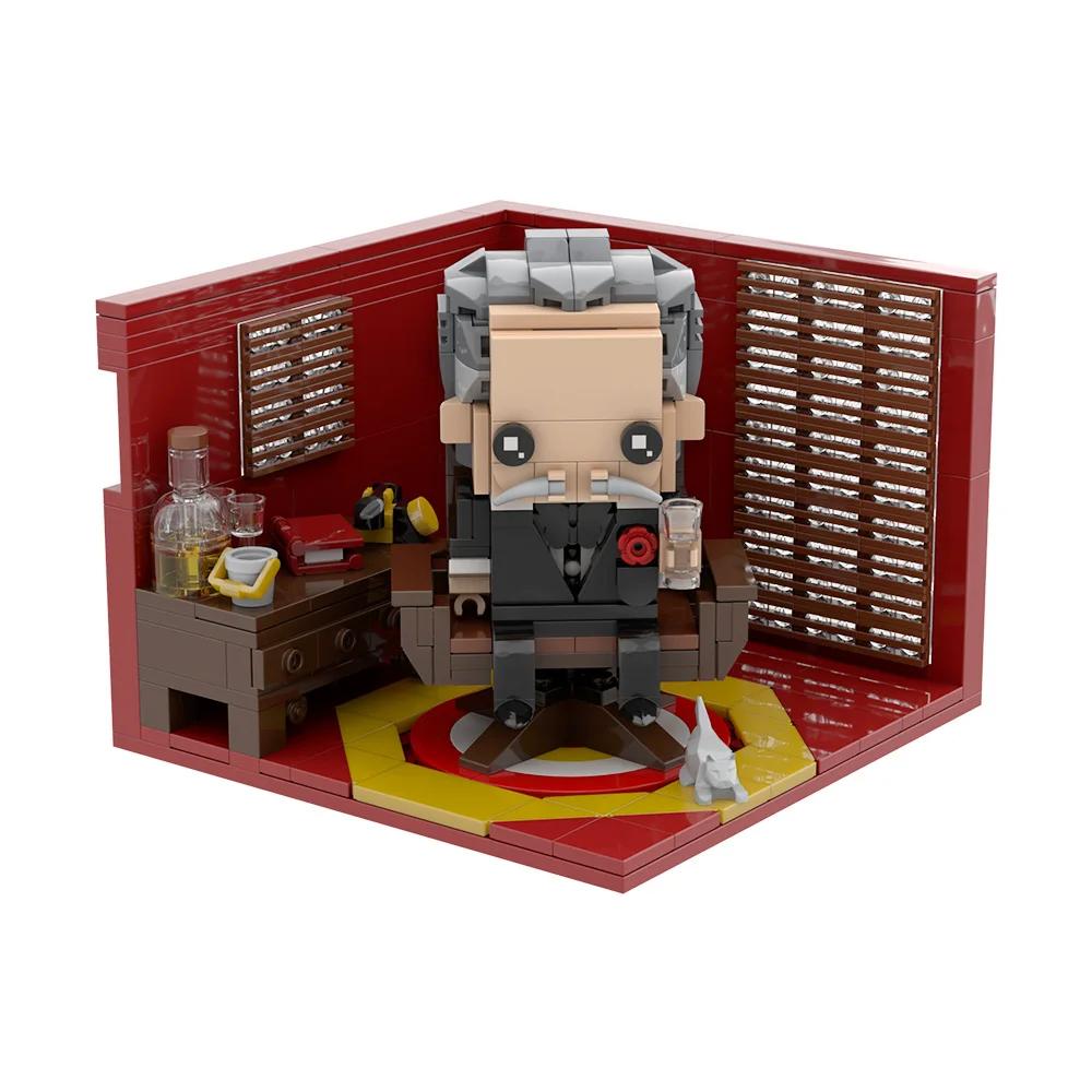 Gobricks MOC Крестный отец Вито Андолини Корлеоне Brickheadz Строительные блоки Аниме Фигурка Кирпичики Игрушки Подарок