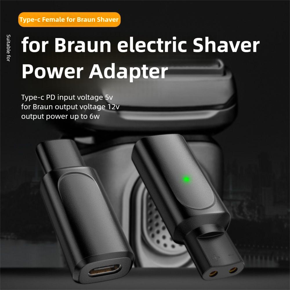 Overvoltage Protection Type-c Shaver Adapter for Braun Series 3/5/7/9 HC/BG Series Silk-epil 5/7/9