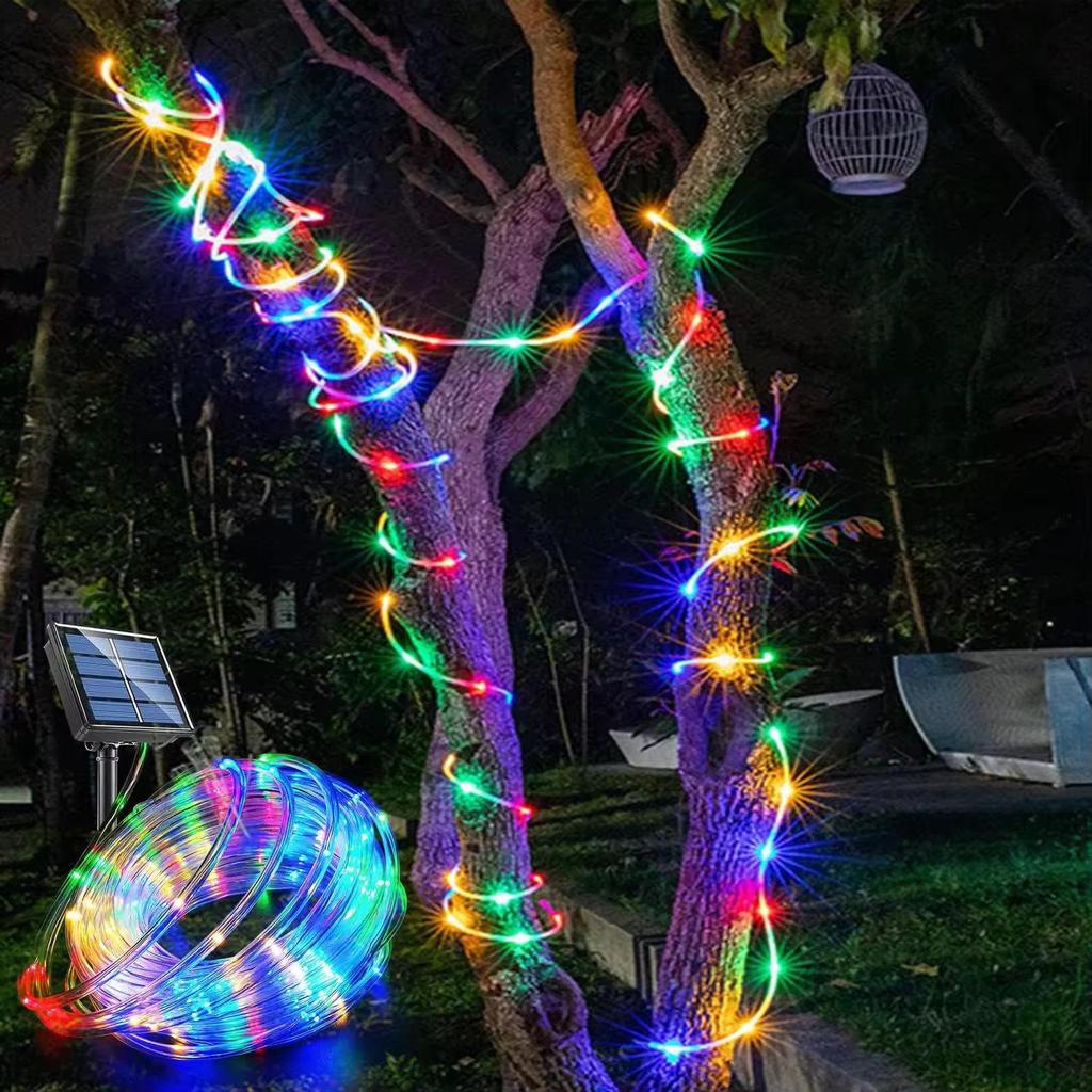 LED Solar Waterproof Christmas Garden Decoration Copper Wire Rainbow Tube Light