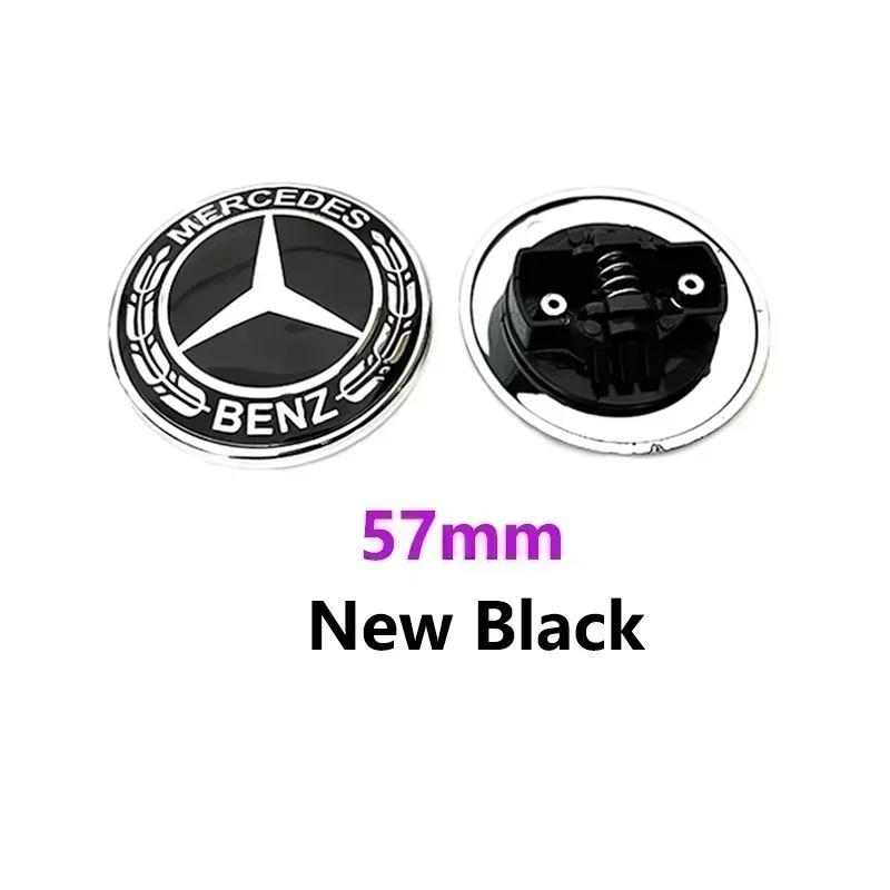 VRF2 1pcs/Lot 57mm ABS PVC Car Front Hood Emblem Badge Bonnet Car Accessories For Benz W204 W205 W212 W213 W221 W177 W246 GLA GLC CLA