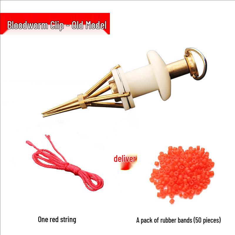 Зажим для наживки-красного червя на резинке, доступен в больших и малых размерах для крепления живой наживки