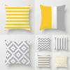 Grey Yellow Geometric Stripe Printed Pillowcase Modern Home Living Room Sofa Car Office Decoration Throw Pillow