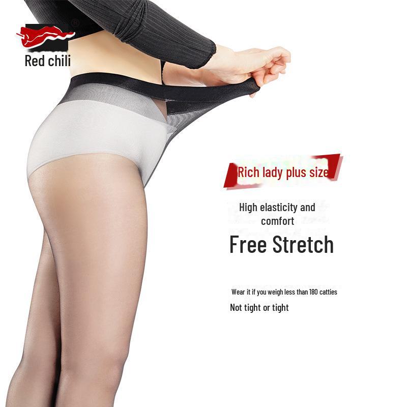 Ультратонкие черные шелковые женские чулки Red Pepper большого размера - прочные, не зацепляющиеся, высокопрозрачные, узкие колготки с Т-образным шаговым швом