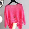 Summer Knit Sweater With Hollow Out Design For Casual Womens Wear
