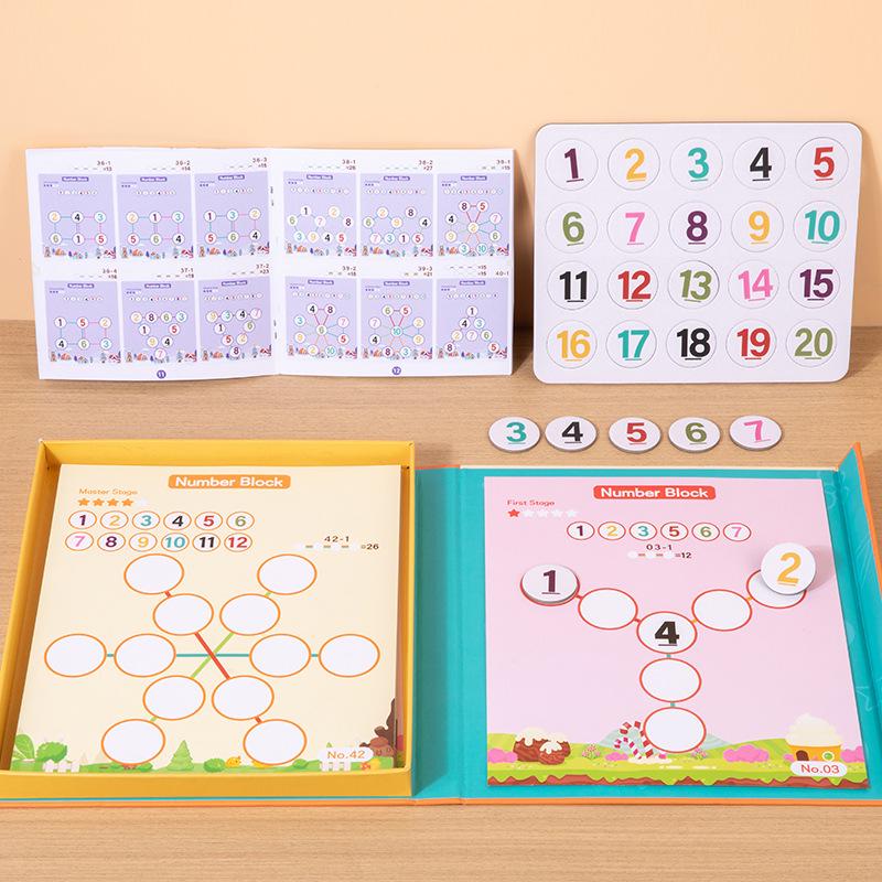 Математическая логическая головоломка: Монтессори Пособие для обучения сложению и вычитанию