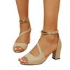 Summer Platform Open Toe Sandals With Buckle For Women Featuring Suede Material And Chunky Mid Heel