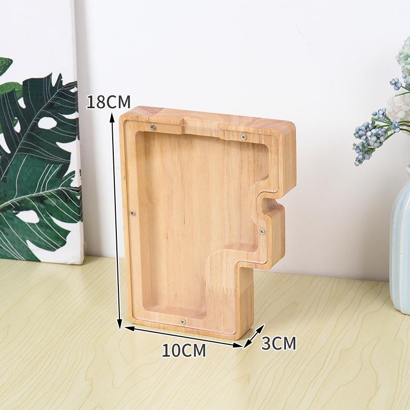 Деревянная и акриловая копилка для детей с алфавитом - прозрачный дизайн животных