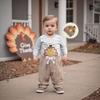 Infant & Toddler Thanksgiving Turkey Romper Set: Plaid Pants & Hat Included