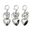 Personalized Heart Shaped Pendant Beautiful Heart Keychain Charm Elegant Bowknot Keyrings for Fashion Enthusiasts