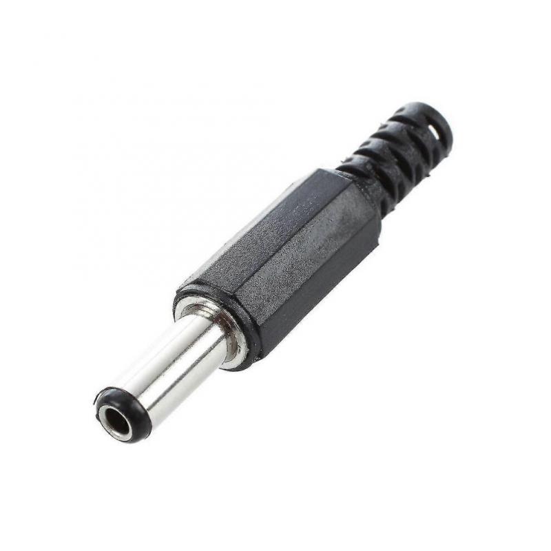 20 Pcs Black 2.5mm X 5.5mm Dc Power Male Plug Adapter