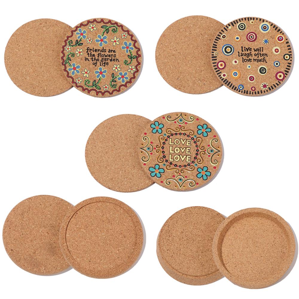 Tea Coasters Placemats Non-slip Cork Coasters Wooden Cup Mat Anti-hot Heat Pad Heat Resistant