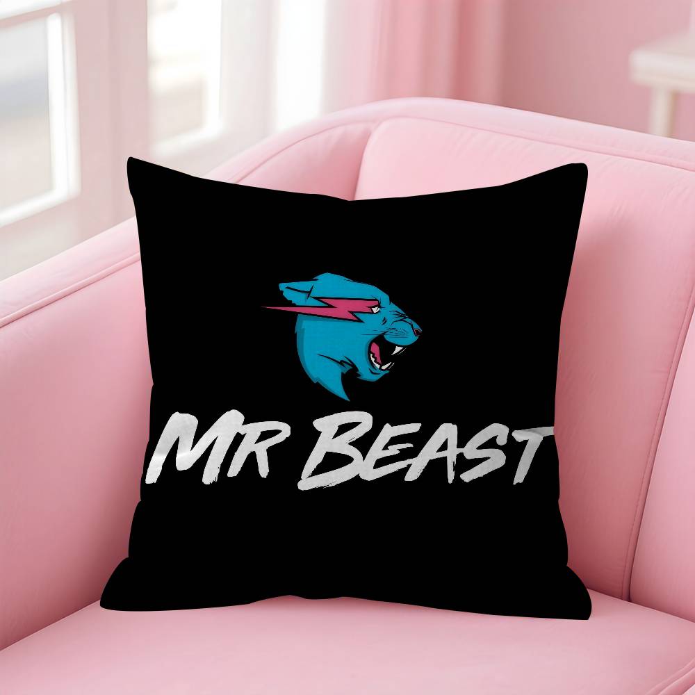 Логотип игрового блогера Подушка Mr-Beasts 30x50 Полиэстер Декоративные подушки для дивана Наволочка для декора дома