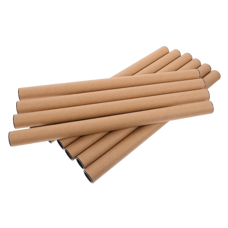 10 Pcs Brown Kraft Paper Mailing Tube Poster Holder Cardboard Tubes For Packaging Artwork Graphics Charts Drawing Storage