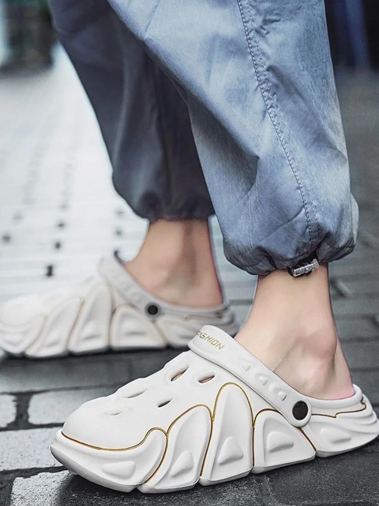 Fashion Slippers for Men Beach Eva Hole Sandals Man Trend 2025 High Quality Fashion Elegant Cheap Liquidation Designer Luxury Fun Shoes