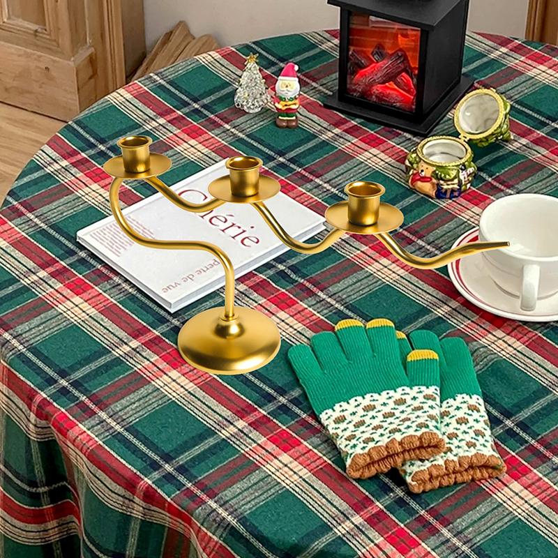 1 шт., украшение для столовой, подсвечник для ужина при свечах, железный арт-подсвечник для вечеринки, свадьбы, волнистый подсвечник в европейском стиле с тремя отверстиями