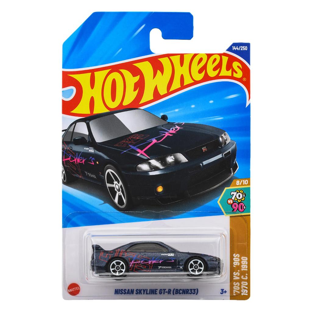 Hot Wheels Nissan Skyline GT-R BCNR33 Базовая модель Машинка Мини-транспорт Черный JFN70 Для детей от 3 лет