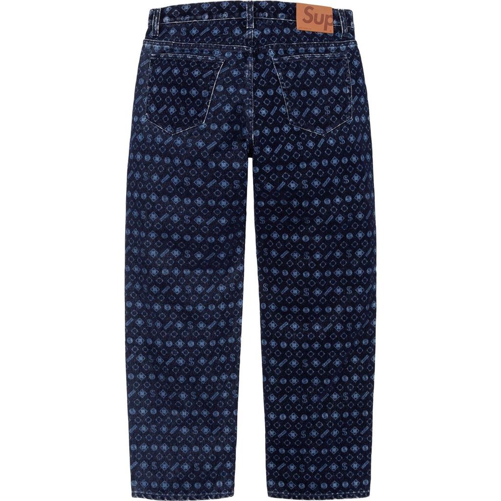 Supreme FW24 WEEK5 Flocked Loose Fit Jean Jeans Unisex SUP-FW24-107