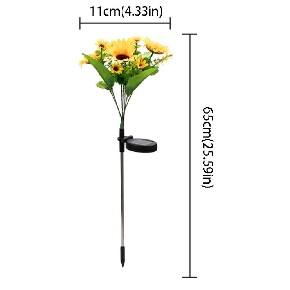 Colorful Design Solar Lawn Lamp Sunflower Shape Waterproof Feature LED Lawn Lamp Solar Powered Garden Light Garden Decoration