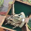 Vintage Brass Sextant Compass with Wooden Box | Antique Nautical Maritime Navigation Instrument | Handcrafted Sailor