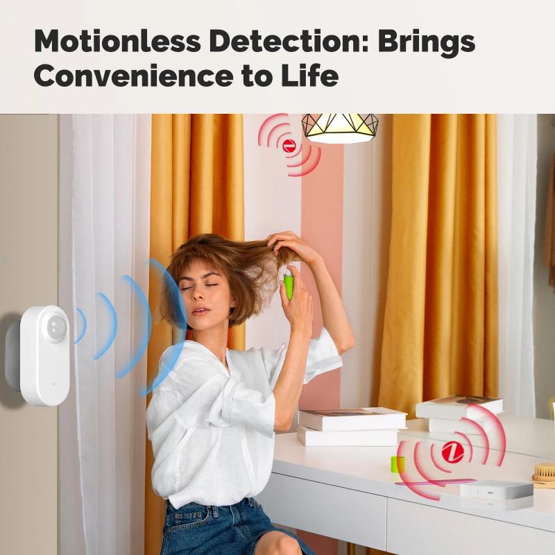 1 шт. MOES Tuya ZigBee Smart Radar 24GHz mmWave Wireless Human Presence PIR Sensor App Remote Monitoring Motion & Motion Definition