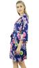 Womens Blue Floral Satin Kimono Bridesmaid Bride Getting Ready