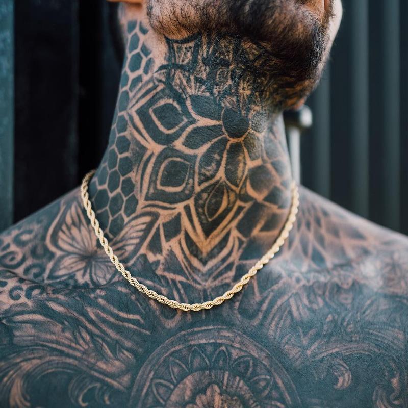 Ожерелье из веревочной цепи для мужчин, классическое новое ожерелье из витой цепи ручной работы из нержавеющей стали для мужчин, ювелирный подарок