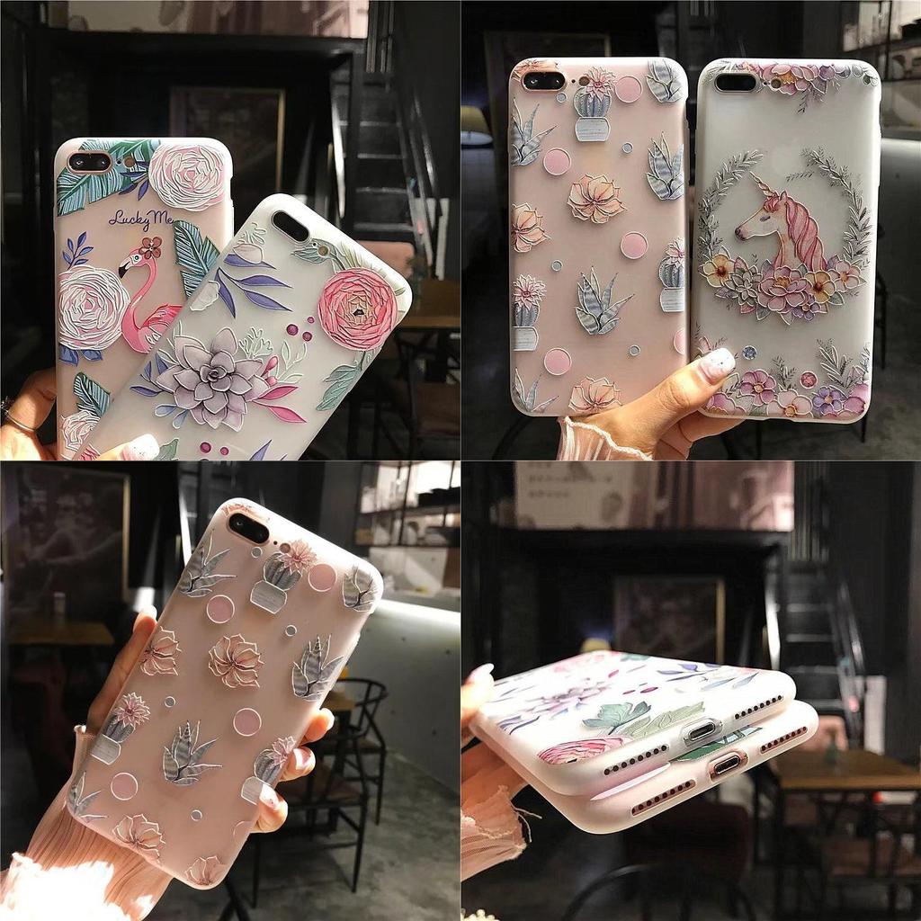 Чехол для iPhone 8 7 Plus X с цветочным узором 3D, милый, мягкий, силиконовый, ТПУ, задняя крышка