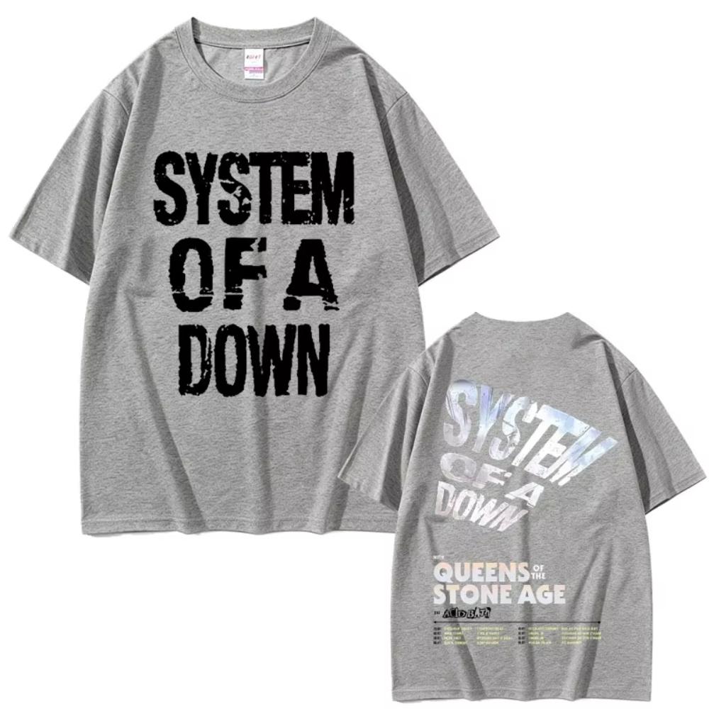 Ограниченная серия футболок System of A Down Тур 2026 Мужские Женские Рок Винтаж Оверсайз Футболки Мужские Повседневные Хлопковые Футболки с Коротким Рукавом