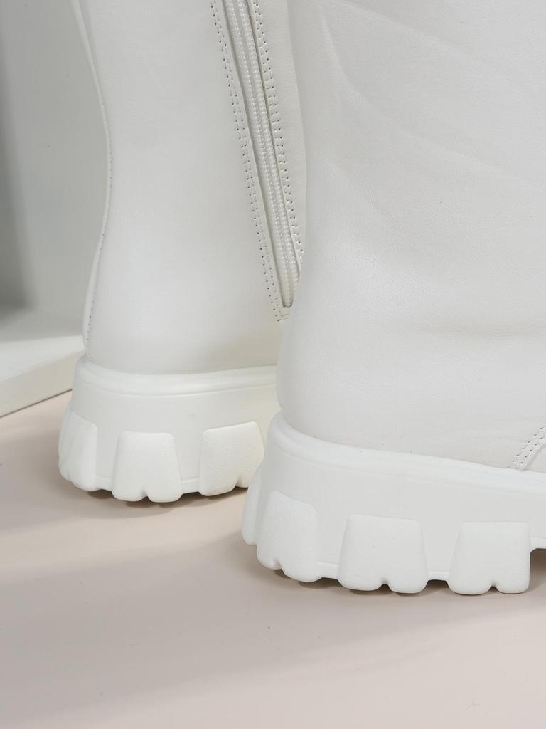 Большие осенне-зимние женские корейские ботинки Martin, круглая толстая подошва, модные мотоциклетные ботинки в британском стиле.