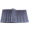 Washable Woven Placemats Tree Theme Non-slip Table Mats For Kitchen Dining Set of 6 Blue Tree/coffee Tree/silver Tree