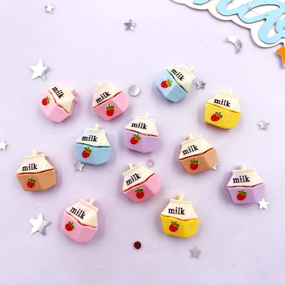 30 шт. микс смолы мини красочные мультяшные фигурки из коробки клубники и молока плоские камни DIY скрапбукинг бант декор аксессуары ремесла