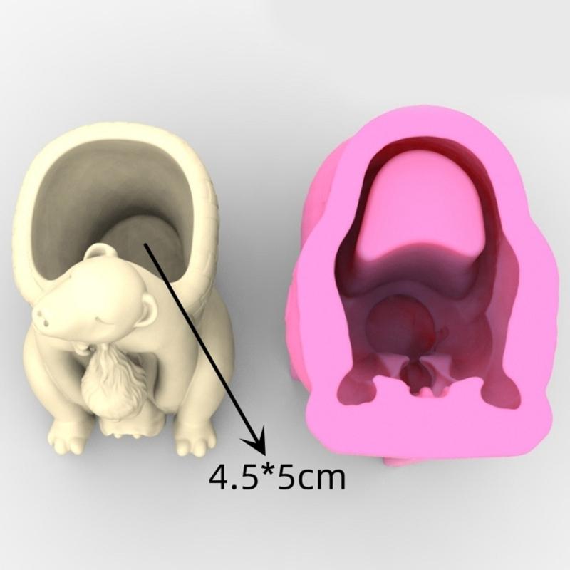 Bear and Girls Pen Holder Silicone Molds Table Ornament Mould Plaster Making Tool Succulent Planter Mold Easy To Clean