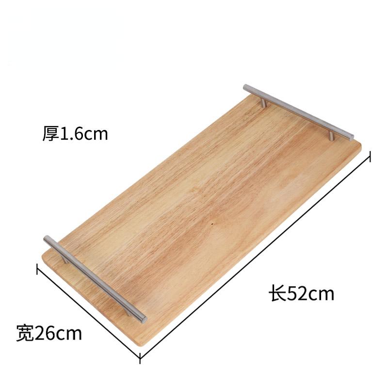 Прямоугольный деревянный поднос с металлической ручкой, поднос для хранения, сервировочная тарелка, подносы для чая, форма для торта, десертная тарелка, тарелки для суши, органайзер для тарелок