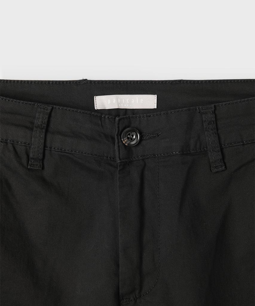 PANICALE Черные Хлопковые Брюки Regular Slim Fit