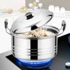 16-30cm Stainless Steel Stock Pot Deepen Kitchen Gadget Durable Double Ear Soup Pot  Stew Chicken