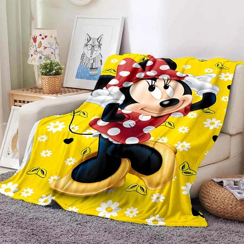 Теплый Мягкий Милый Плед Минни Пушистый Детский и Взрослый Плюшевый Чехол-Плед для Дивана Кровати