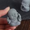 Cute Little Monk Figurine Sandstone Desktop Cculpture Dolls Buddha Statue Table Centerpieces
